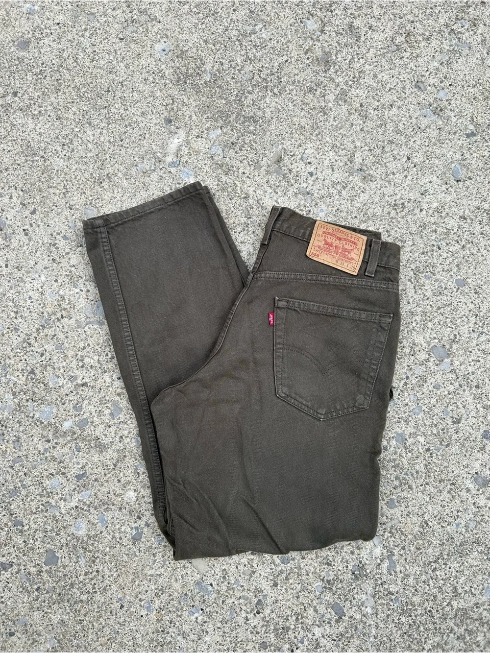 Vintage Levi's Dark Olive 550 relax fit Jeans